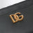 Portacarte con logo DG in pelle di vitello nero