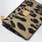 Portacarte in pelle Dauphine leopardato con zip