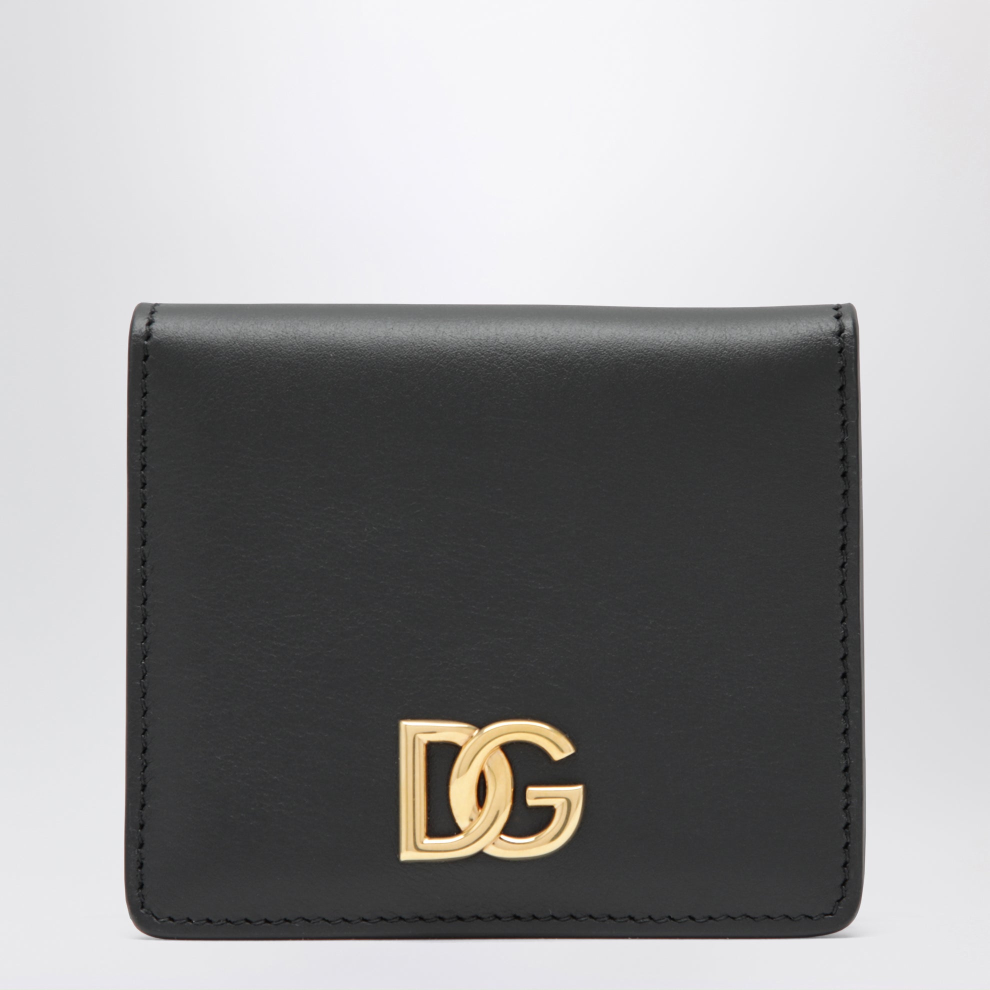 Black leather wallet with DG logo