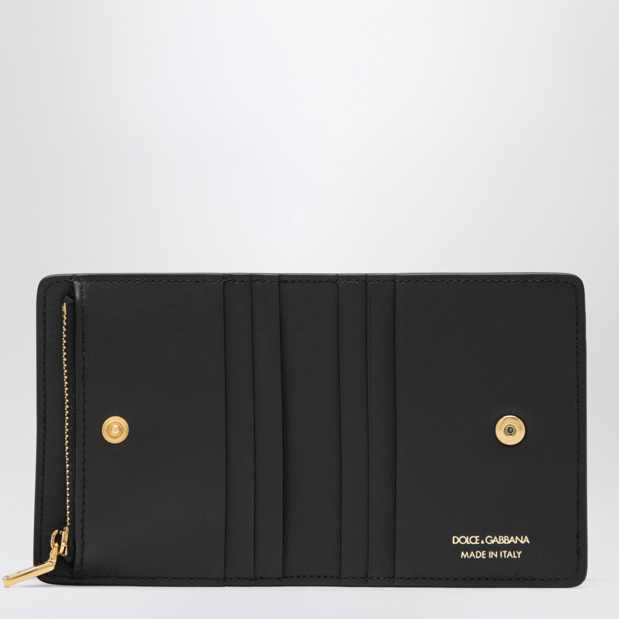 Black leather wallet with DG logo