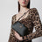 Phone bag in pelle di vitello nera