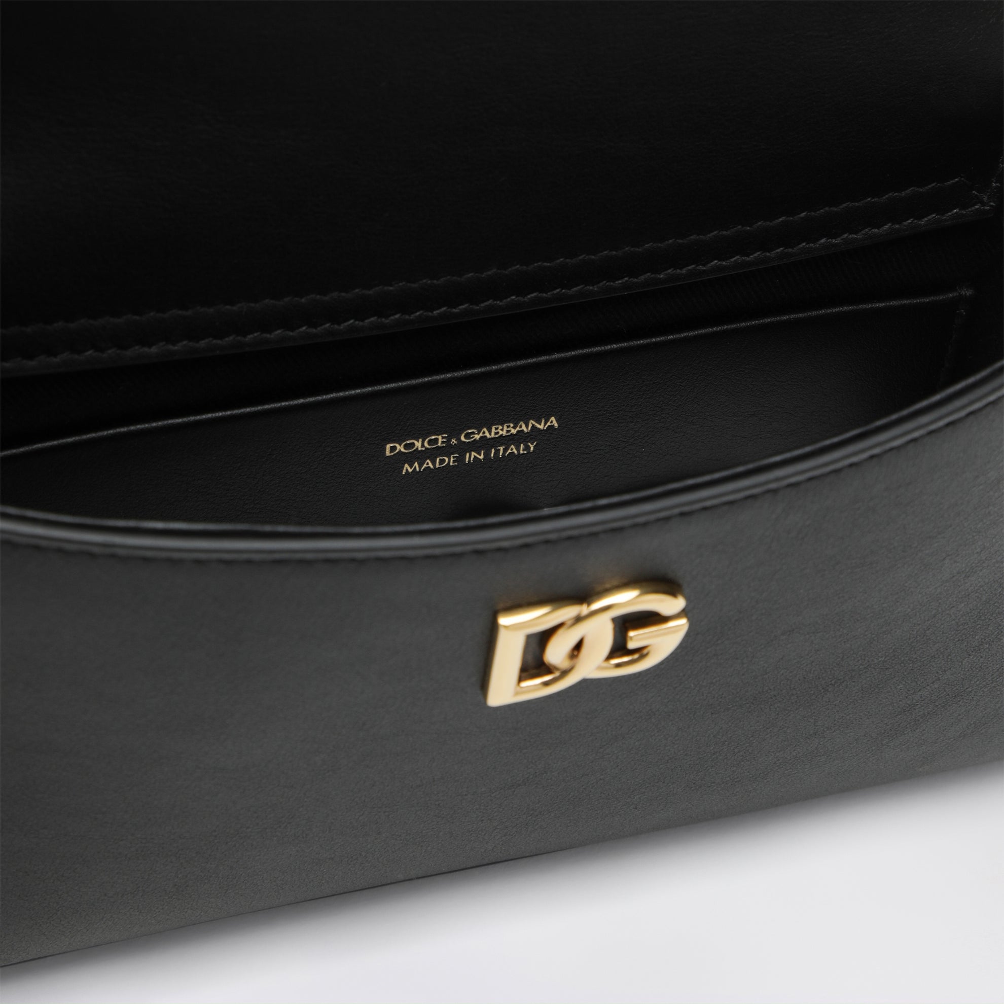 Black calfskin phone bag