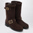 Bottes biker en daim Chocolate