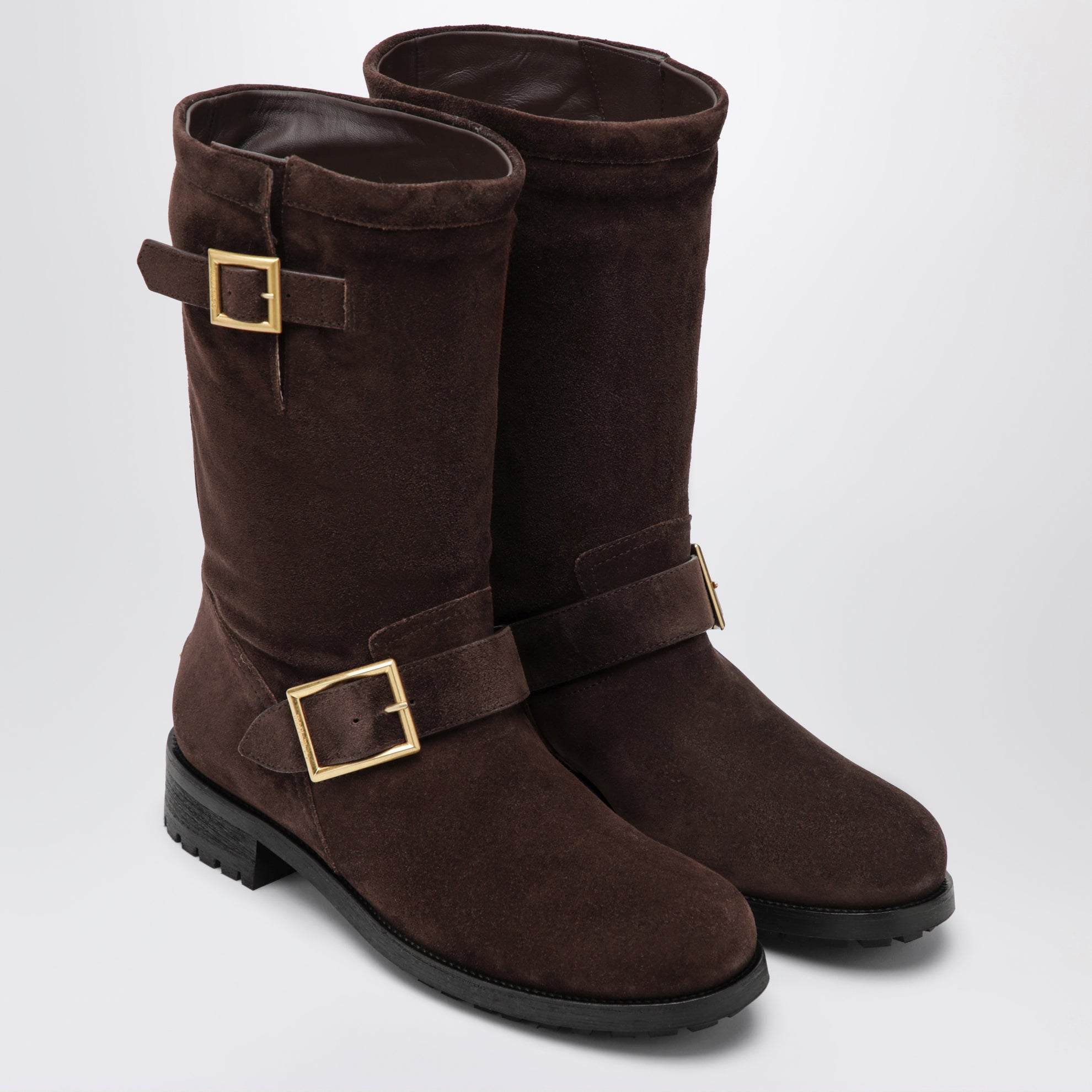 Bottes biker en daim Chocolate