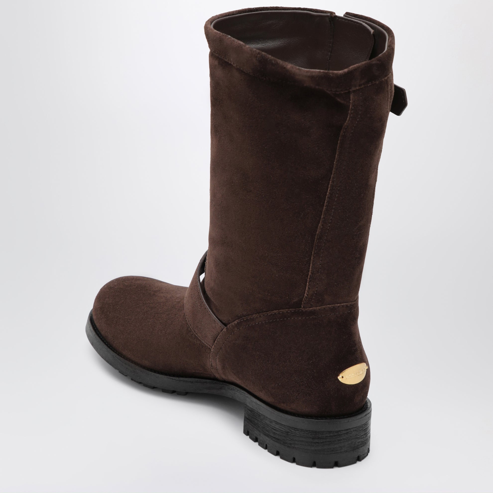 Bottes biker en daim Chocolate