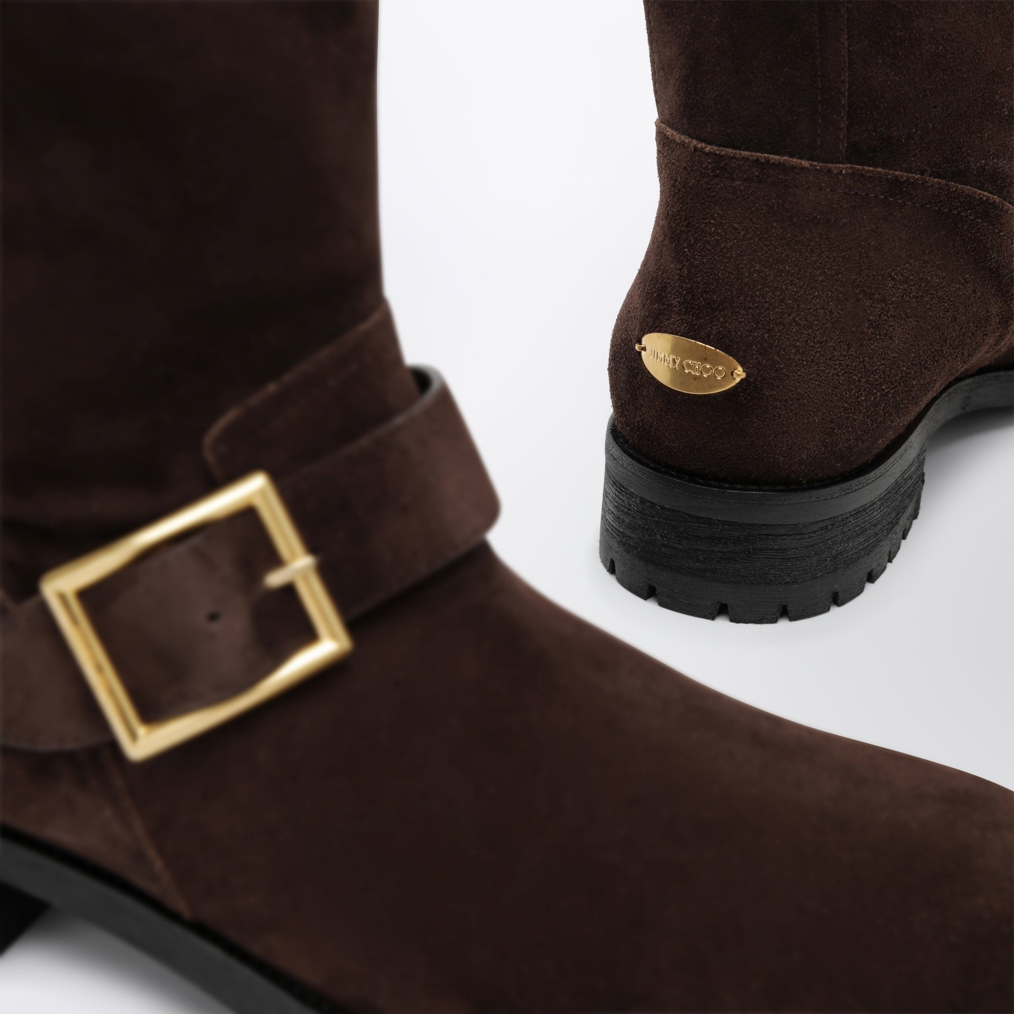Bottes biker en daim Chocolate