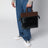 Borsa tote Switch piccola in vitello nera/espresso