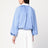 Striped balloon-sleeve shirt in light blue