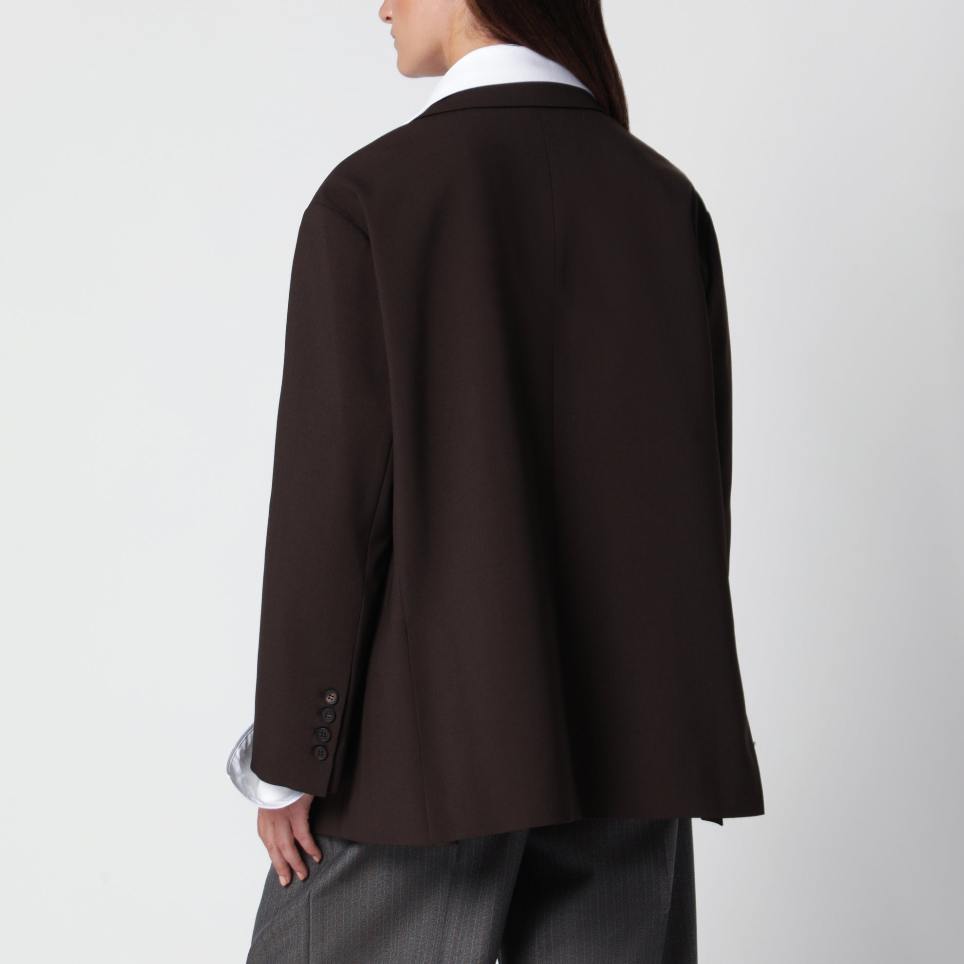 Veste droite Bea marron foncé