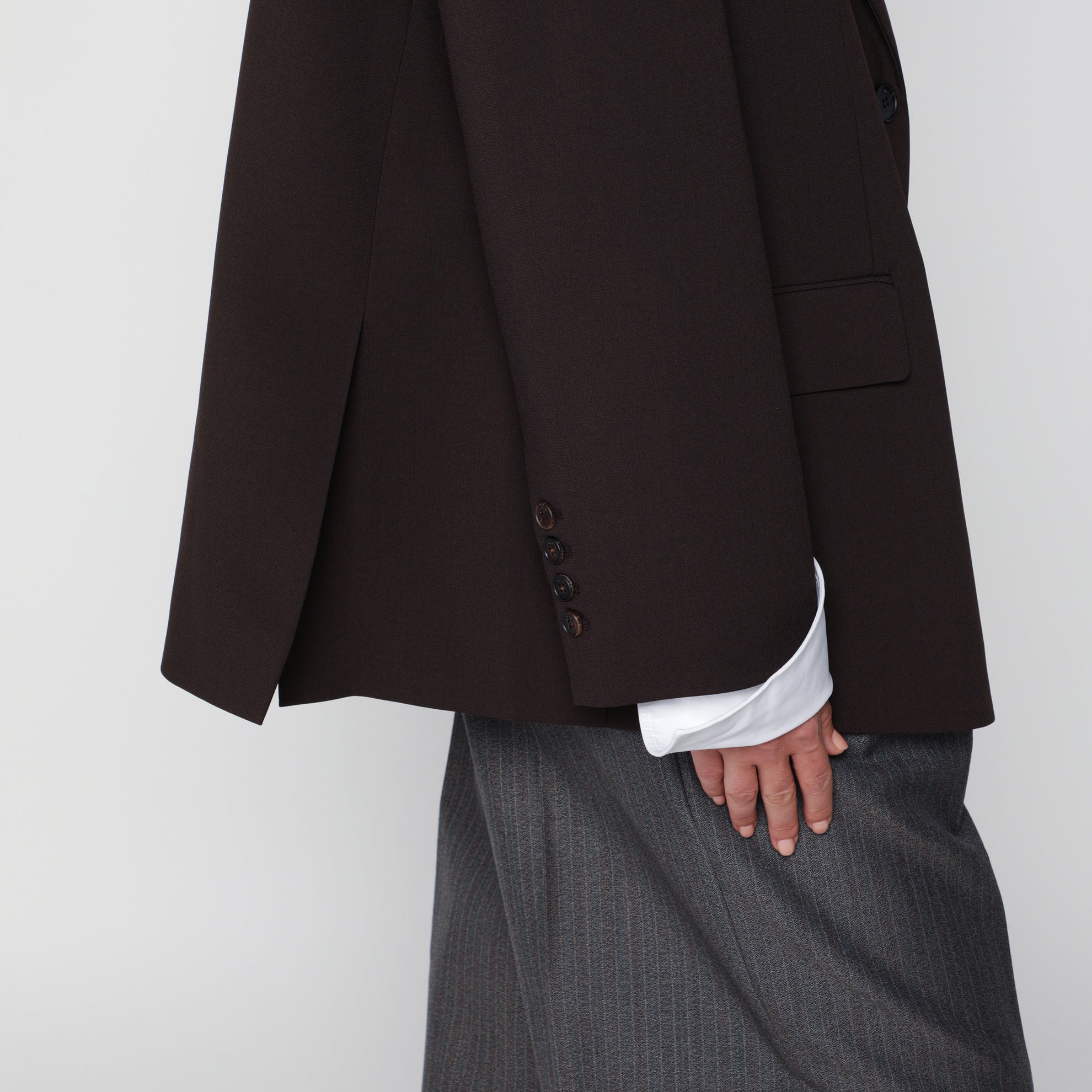 Veste droite Bea marron foncé