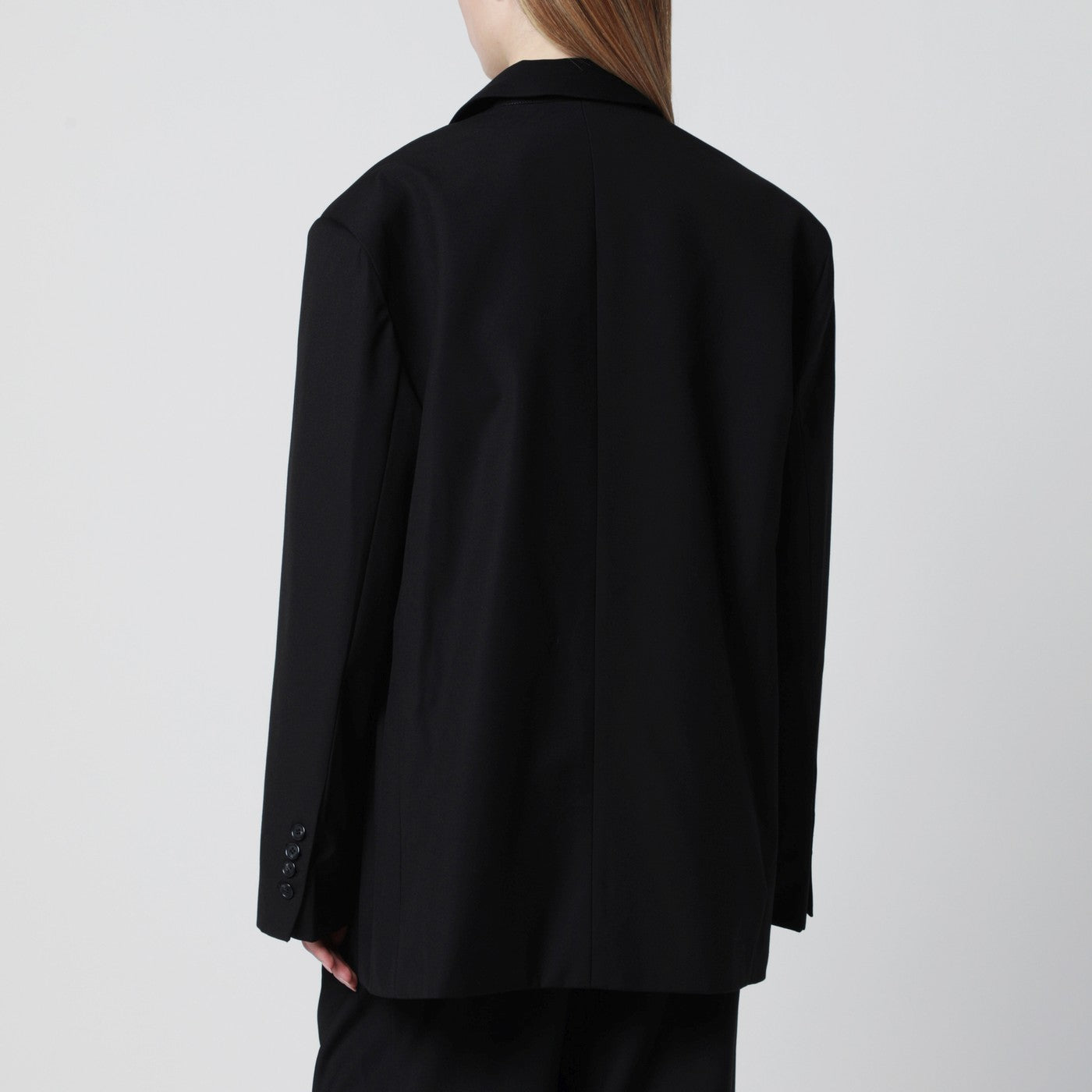 Black oversized single-breasted Gelso jacket