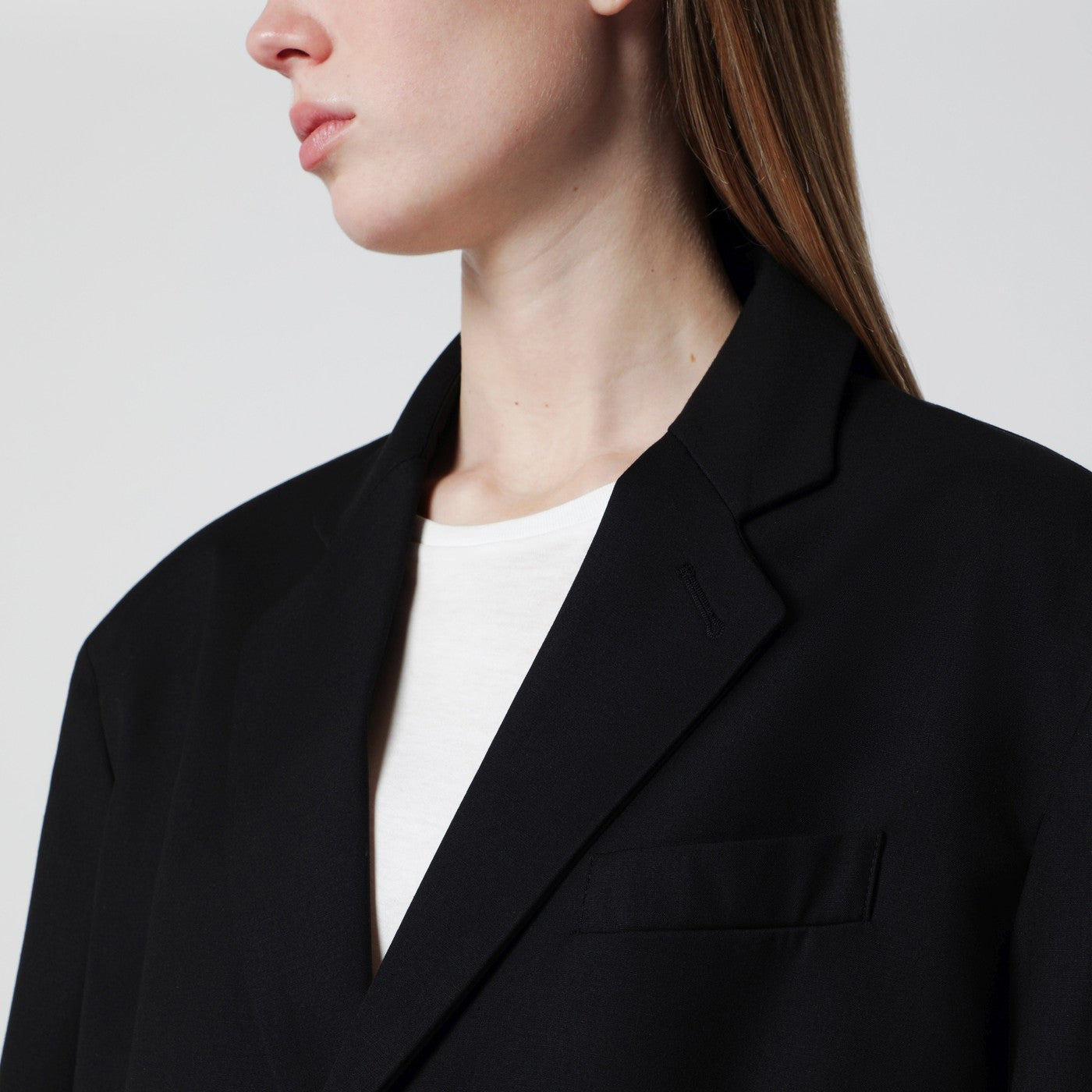 Black oversized single-breasted Gelso jacket