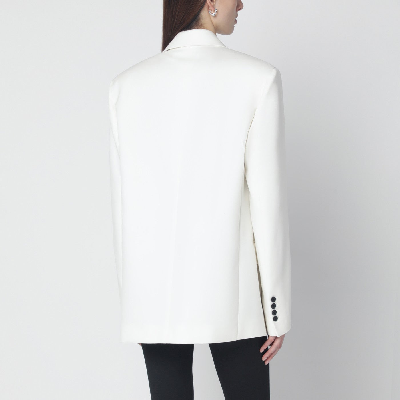 Veste blanche croisée en laine mélangée