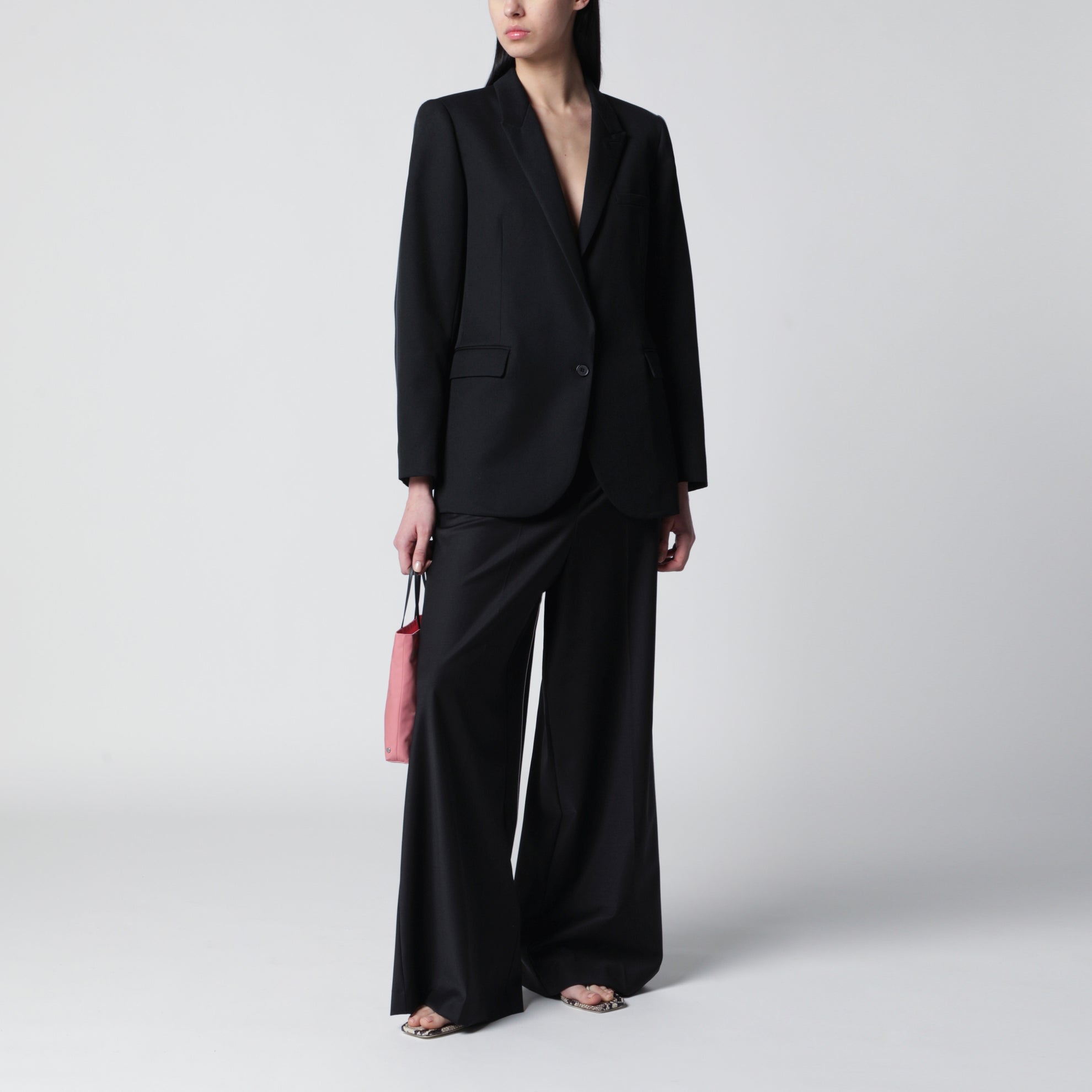Amelia tailored blazer in wool blend black