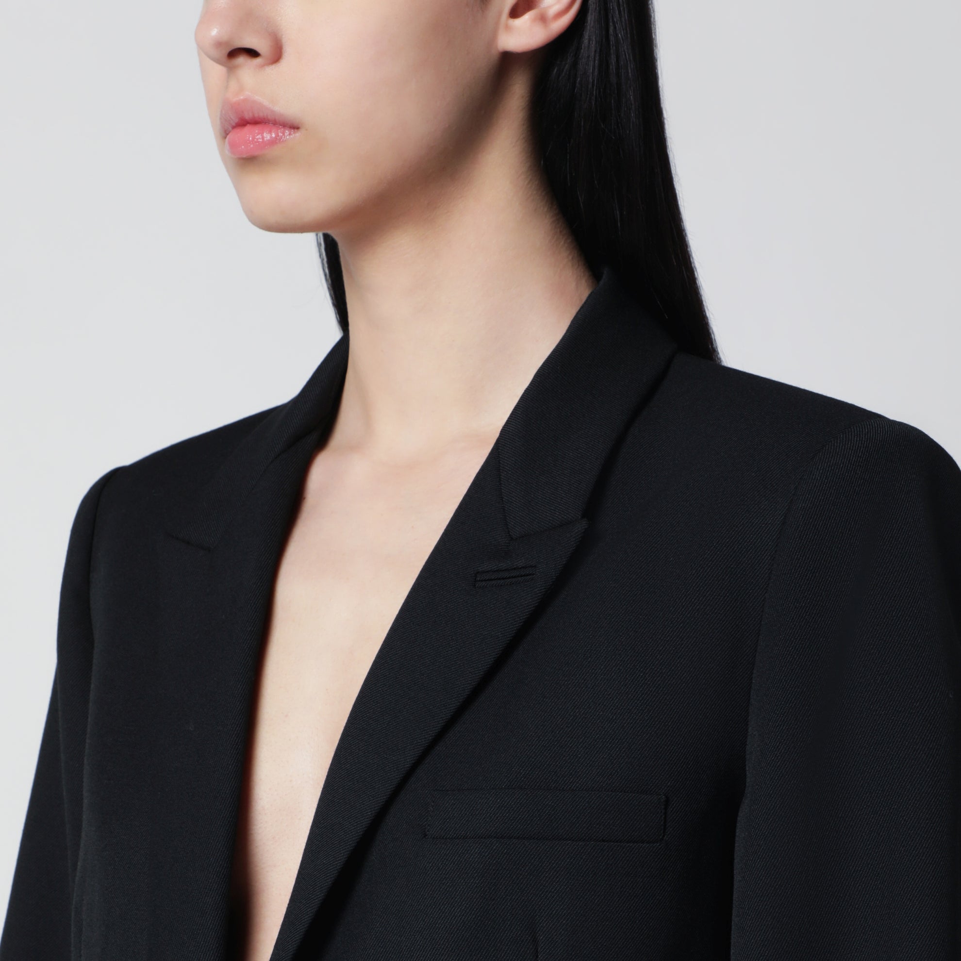 Amelia tailored blazer in wool blend black