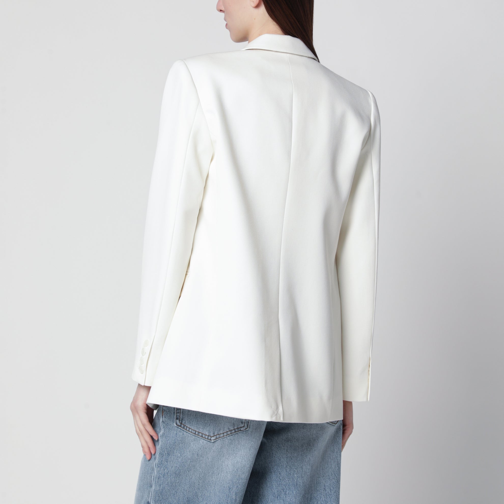 Amelia tailored blazer in wool blend white