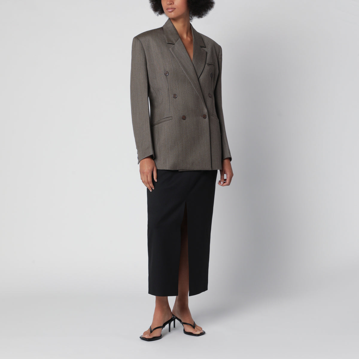 Jade beige melange wool blazer