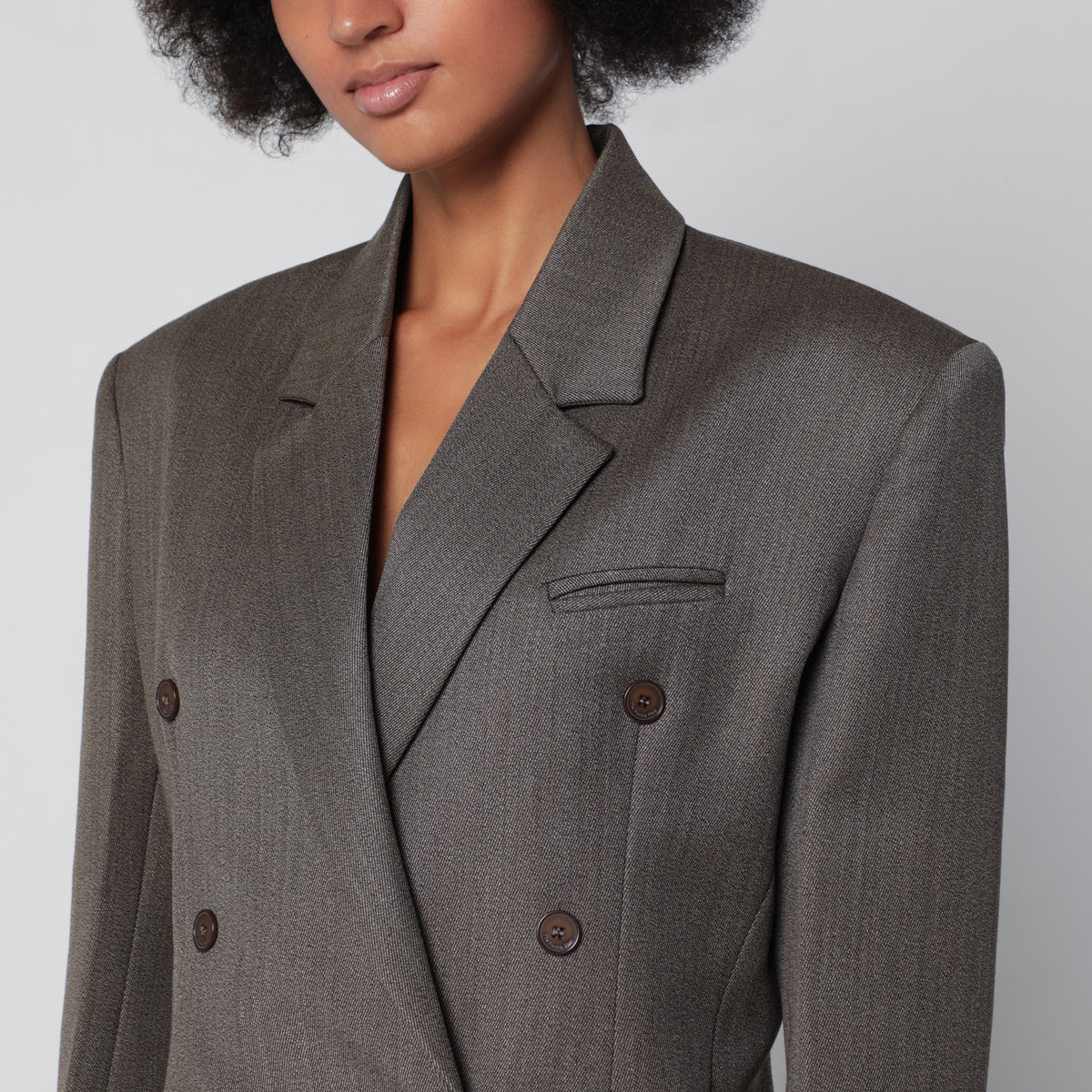 Jade beige melange wool blazer