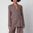 Brown double-breasted blazer in checked wool blend