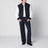 Giacca Varsity blu navy/bianca in raso