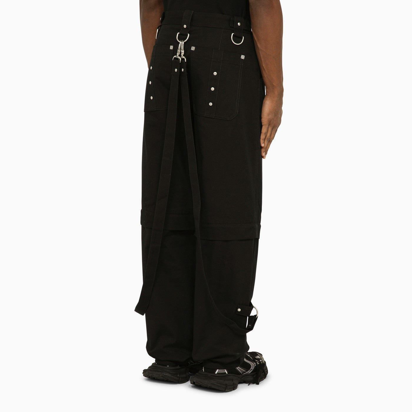Pantalone nero con fondo rimovibile