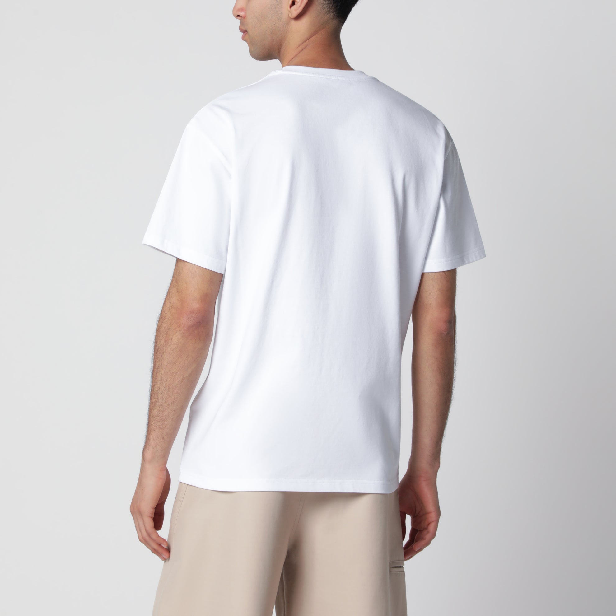 White T-shirt with logo embroidery