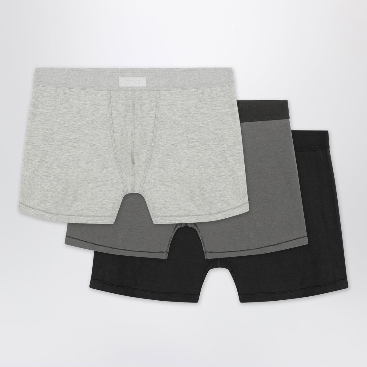 Set of 3 light grey boxers in stretch cotton