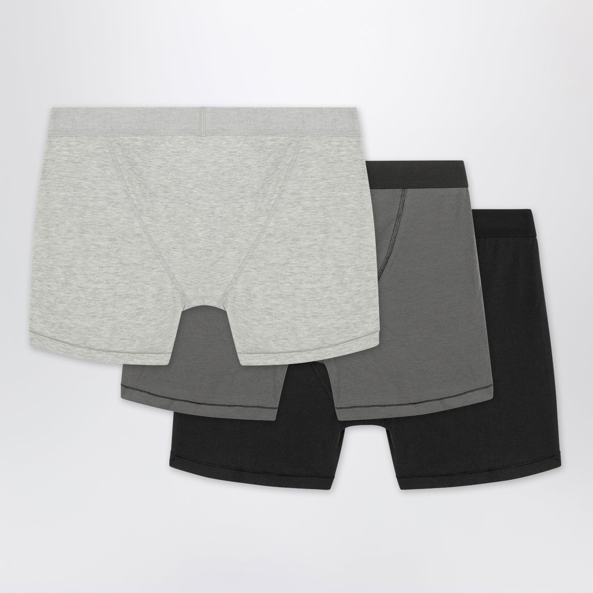 Set of 3 light grey boxers in stretch cotton