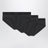 Set of 3 black briefs in stretch cotton