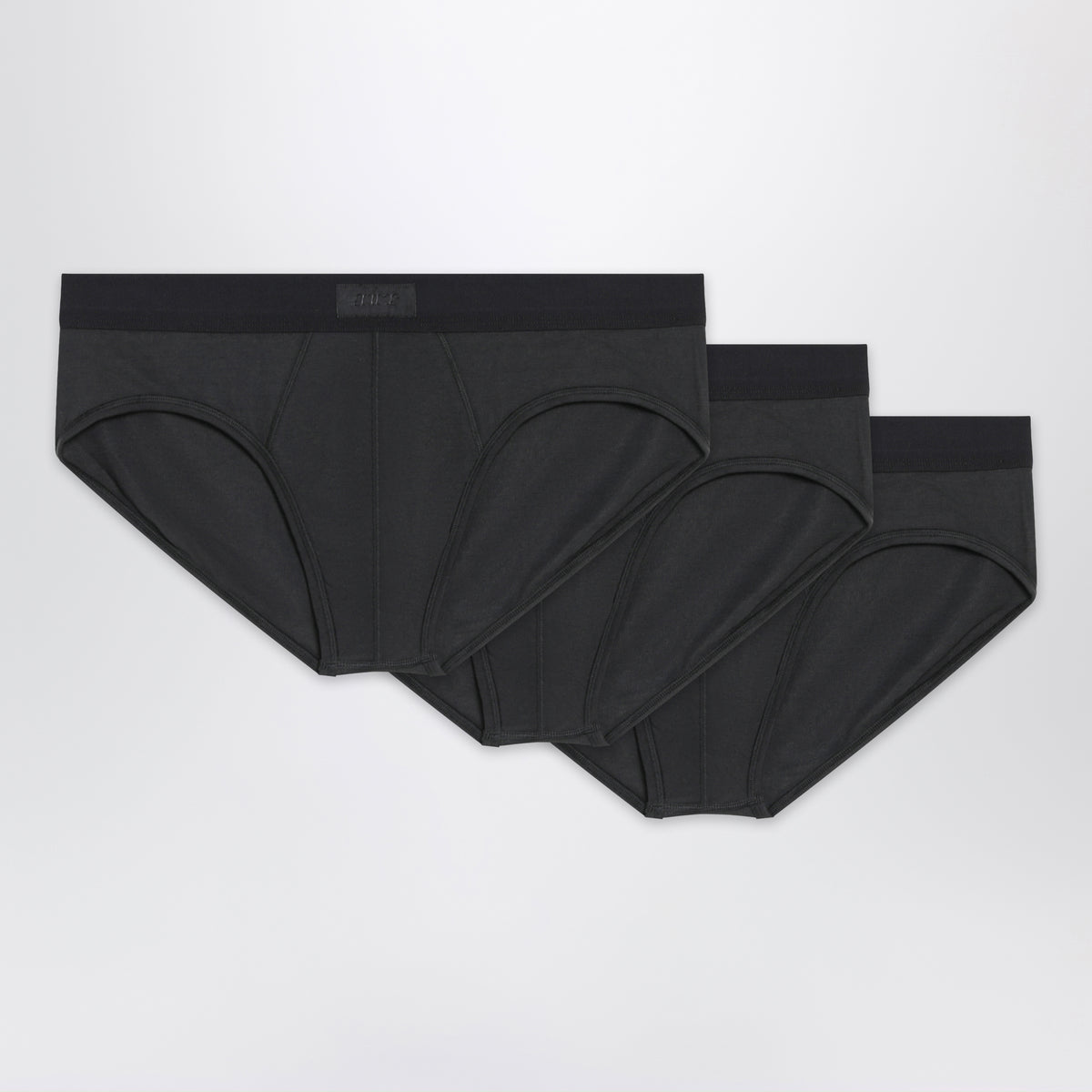 Set of 3 black briefs in stretch cotton