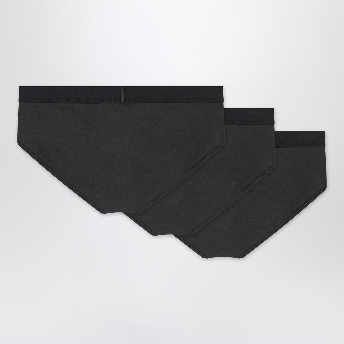 Set of 3 black briefs in stretch cotton