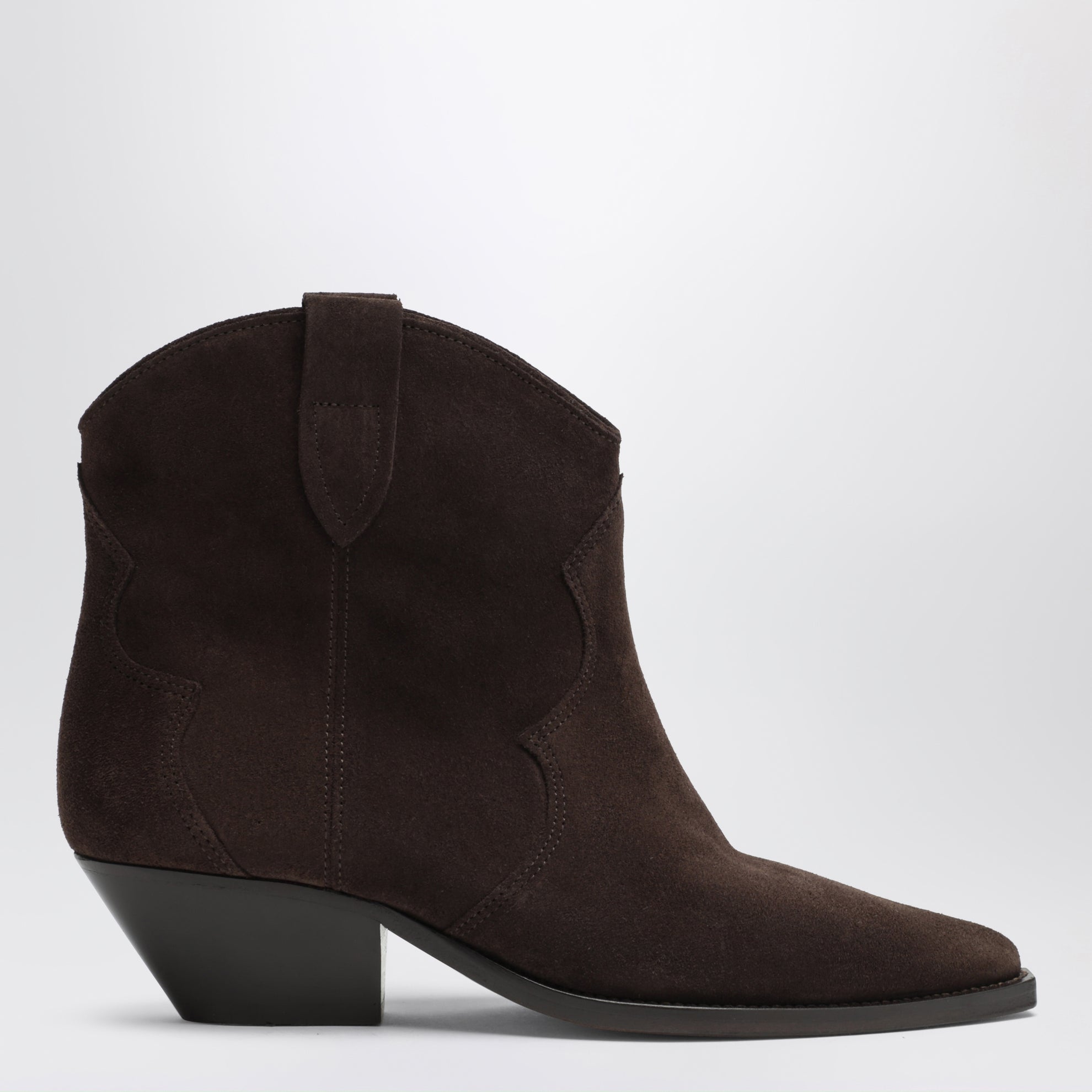 Dewina suede cowboy boots in chocolate