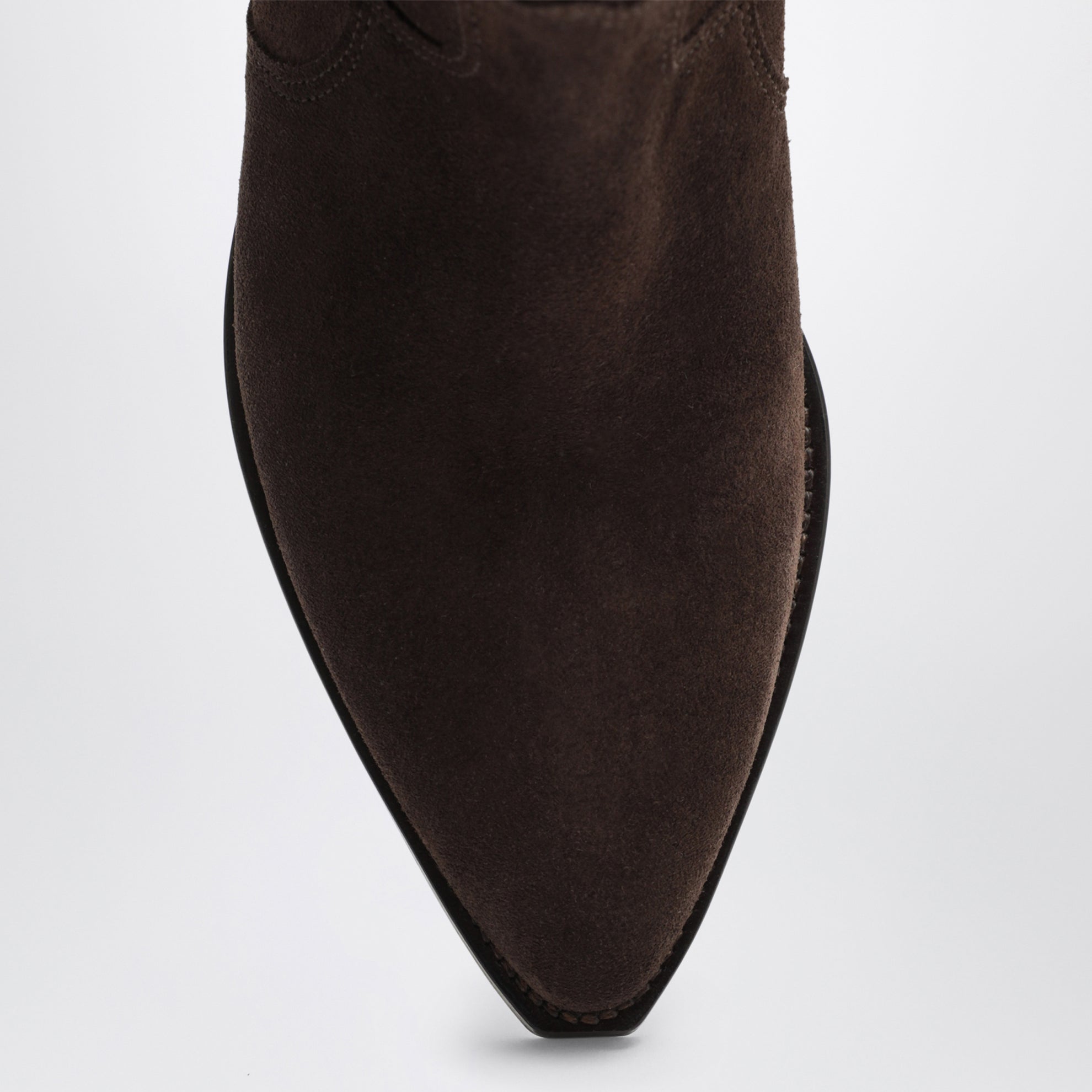 Dewina suede cowboy boots in chocolate