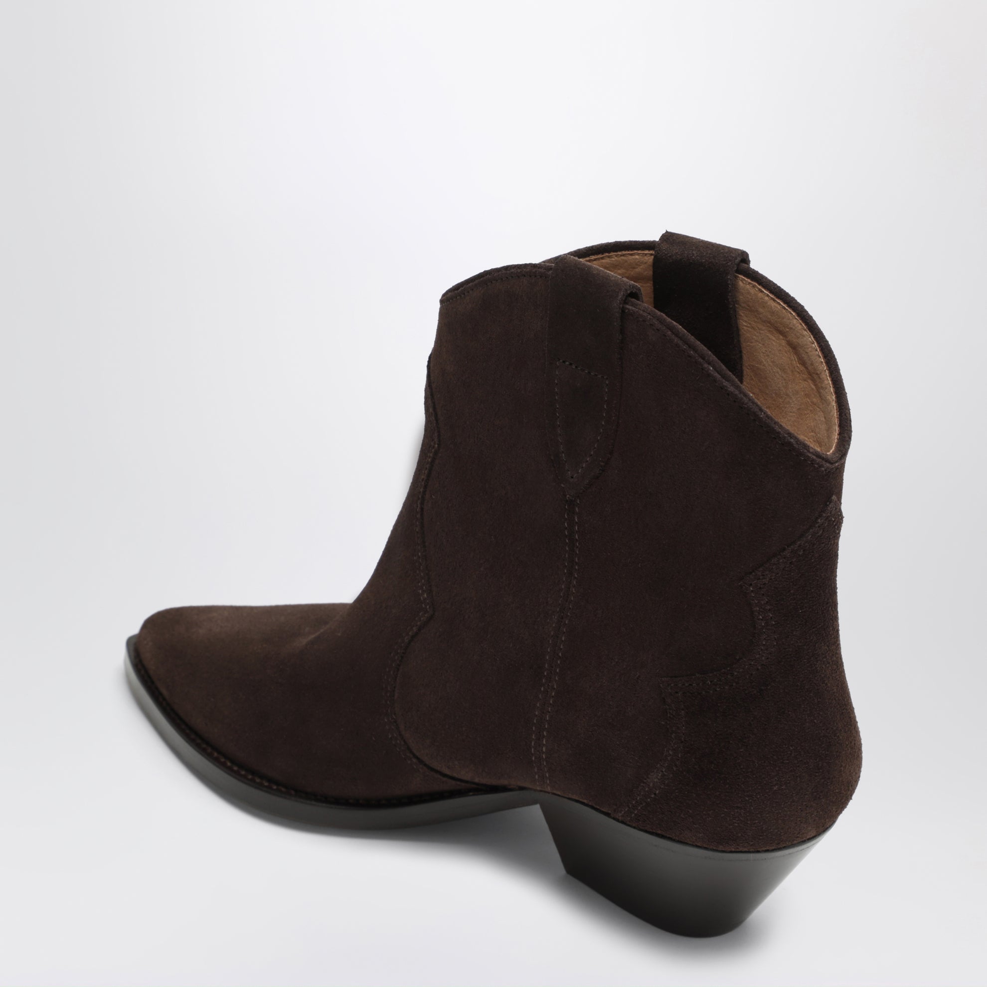 Dewina suede cowboy boots in chocolate
