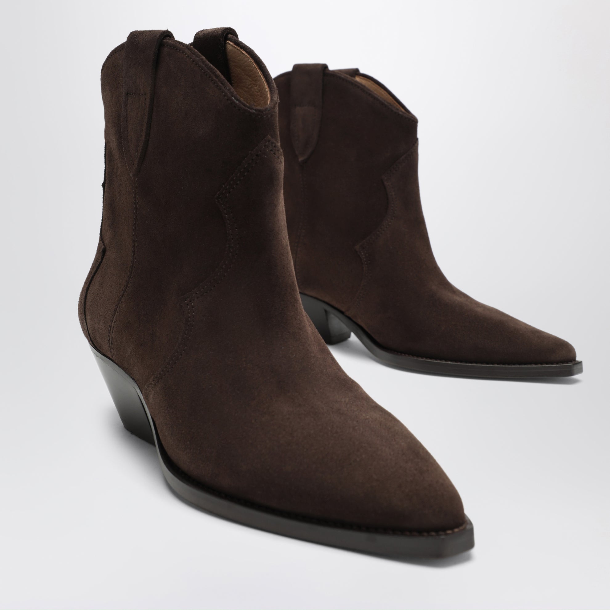 Dewina suede cowboy boots in chocolate