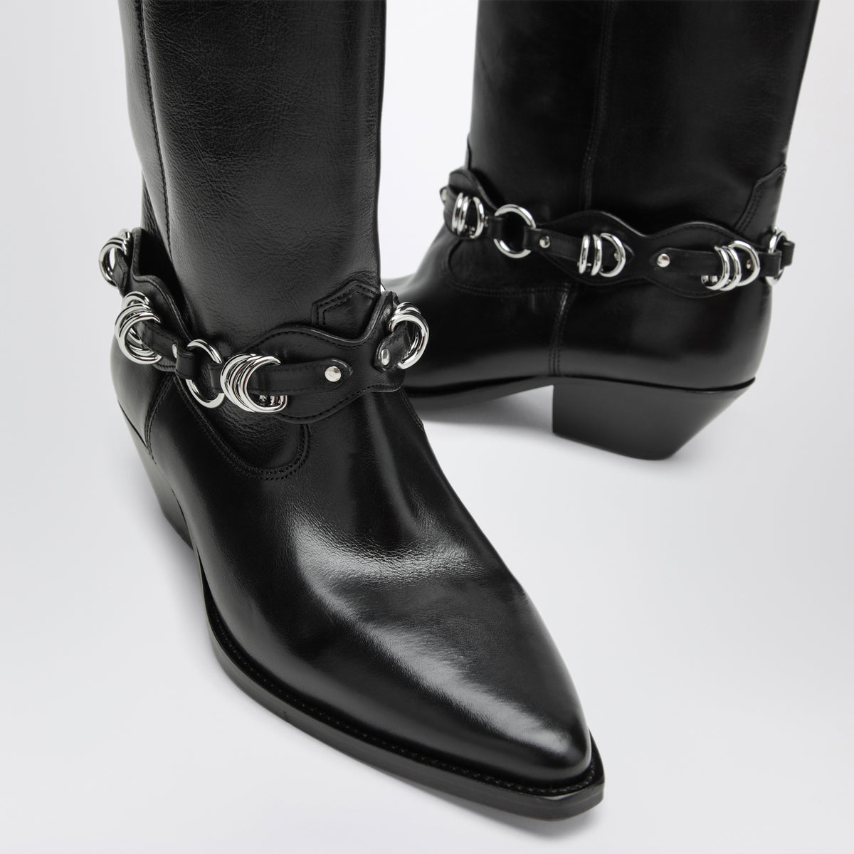 Bottes en cuir de veau noir Duerto