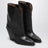 Bottes cowboy Leyane en cuir noir