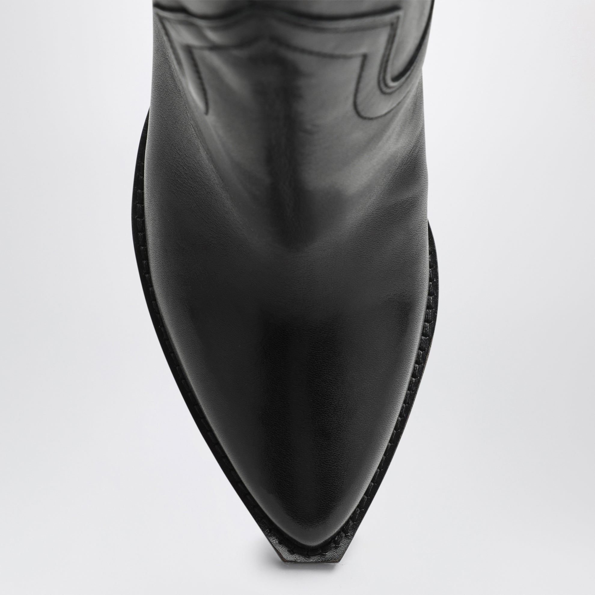 Bottes cowboy Leyane en cuir noir