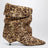 Bottines en cuir façon poulain à motif animalier