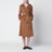 Hellbrauner zweireihiger Trenchcoat aus Kaschmir