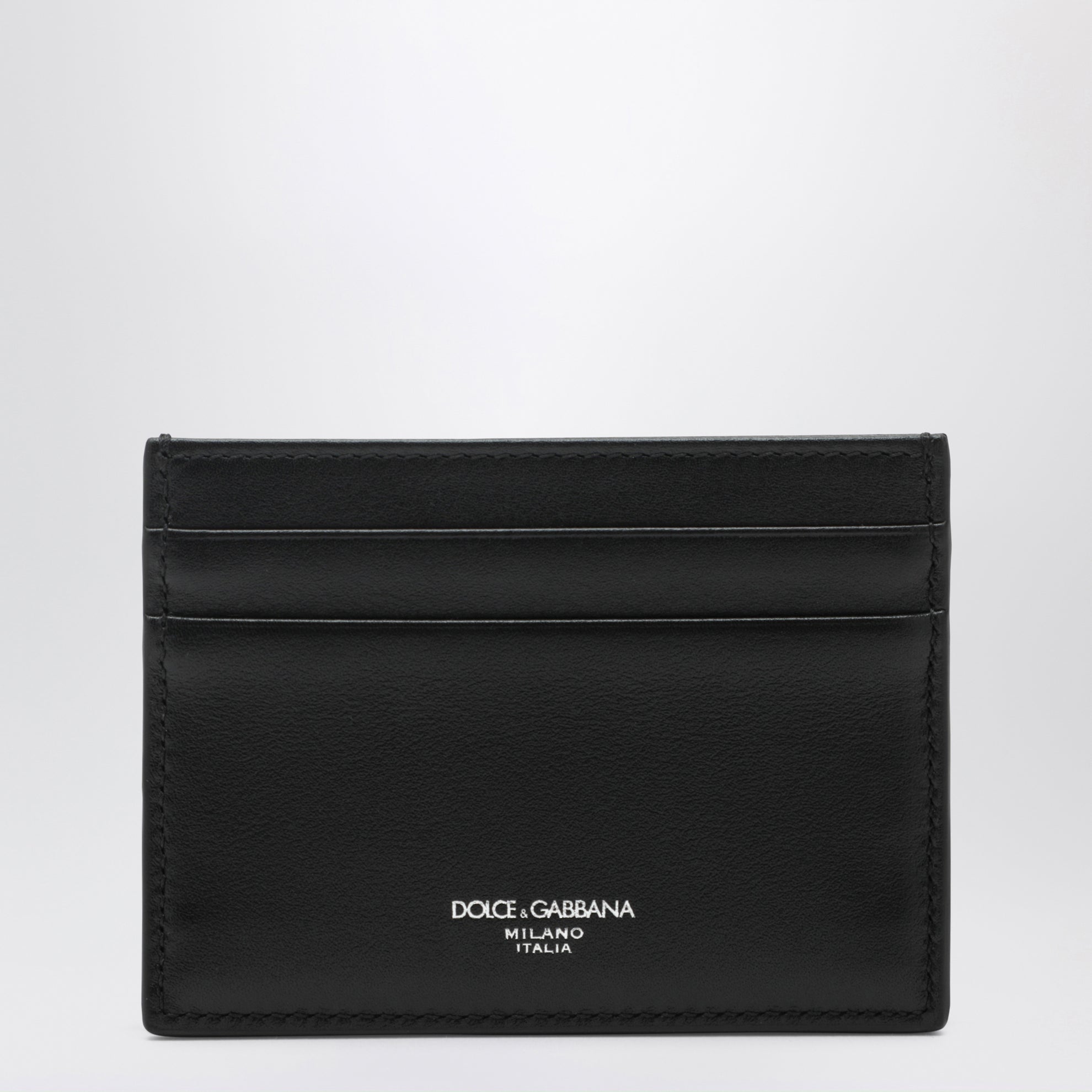 Woven plongé calfskin card holder in black