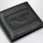 Black bi-fold wallet with embossed logo