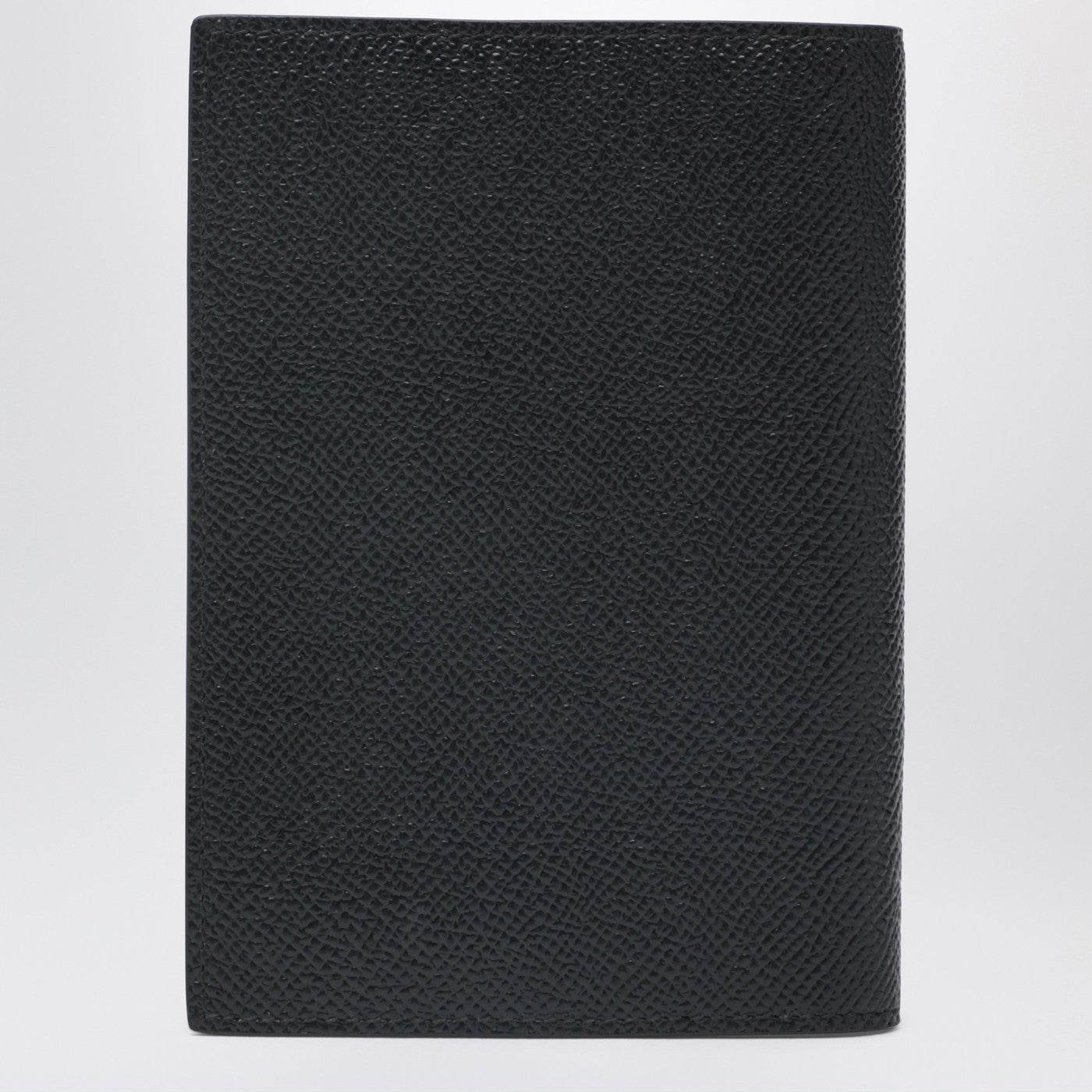 Black passport holder with logo plaque