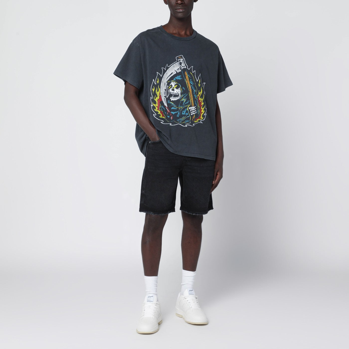 Gallery Dept. Black Big Reaper ATK vintage-effect T-shirt | TheDoubleF