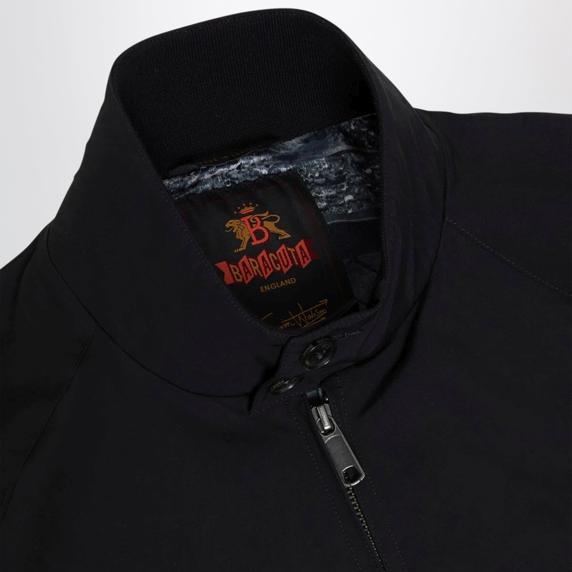 Black G9 Gavin Watson jacket with printed lining