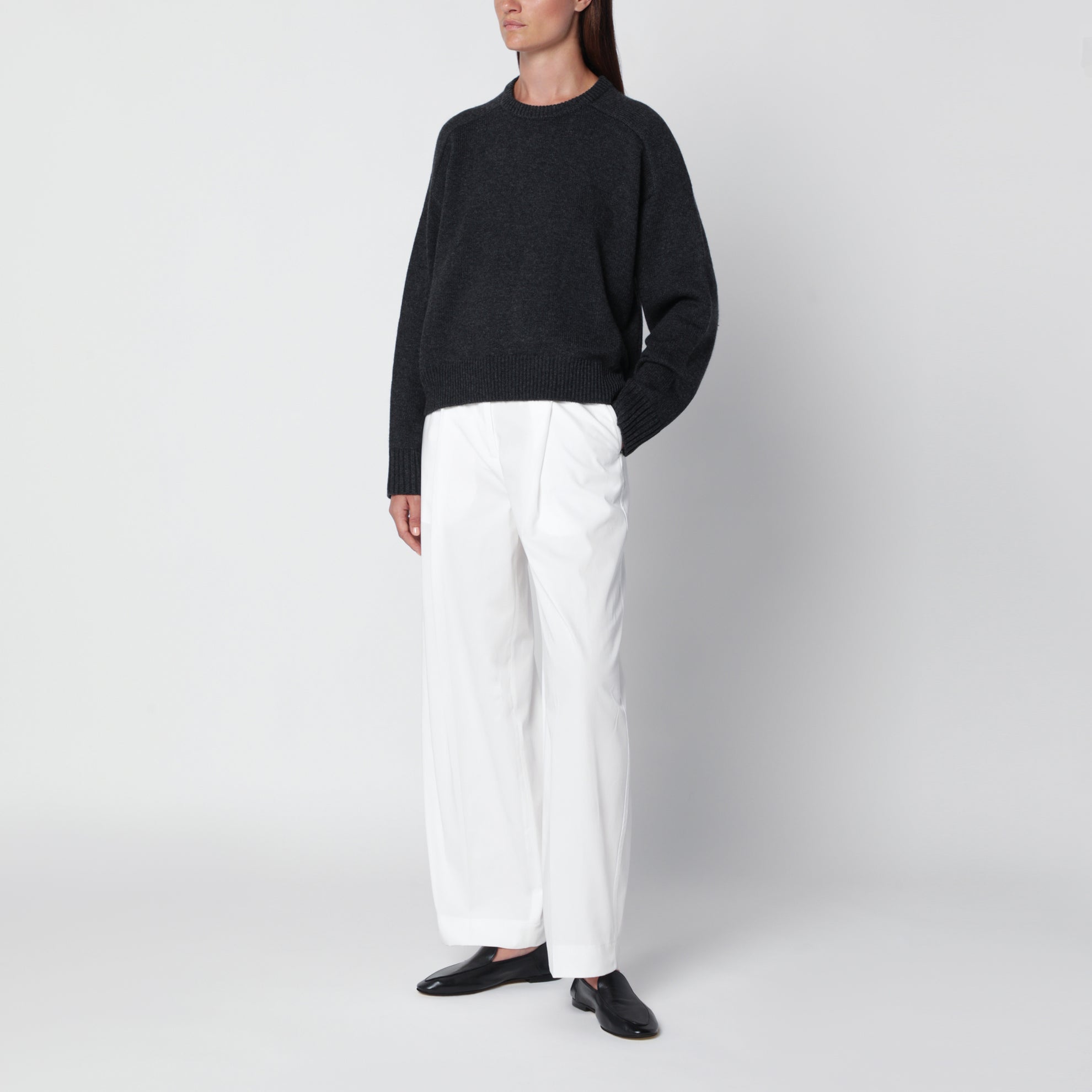 Briha Pullover aus Wolle und Kaschmir in Grau Mélange