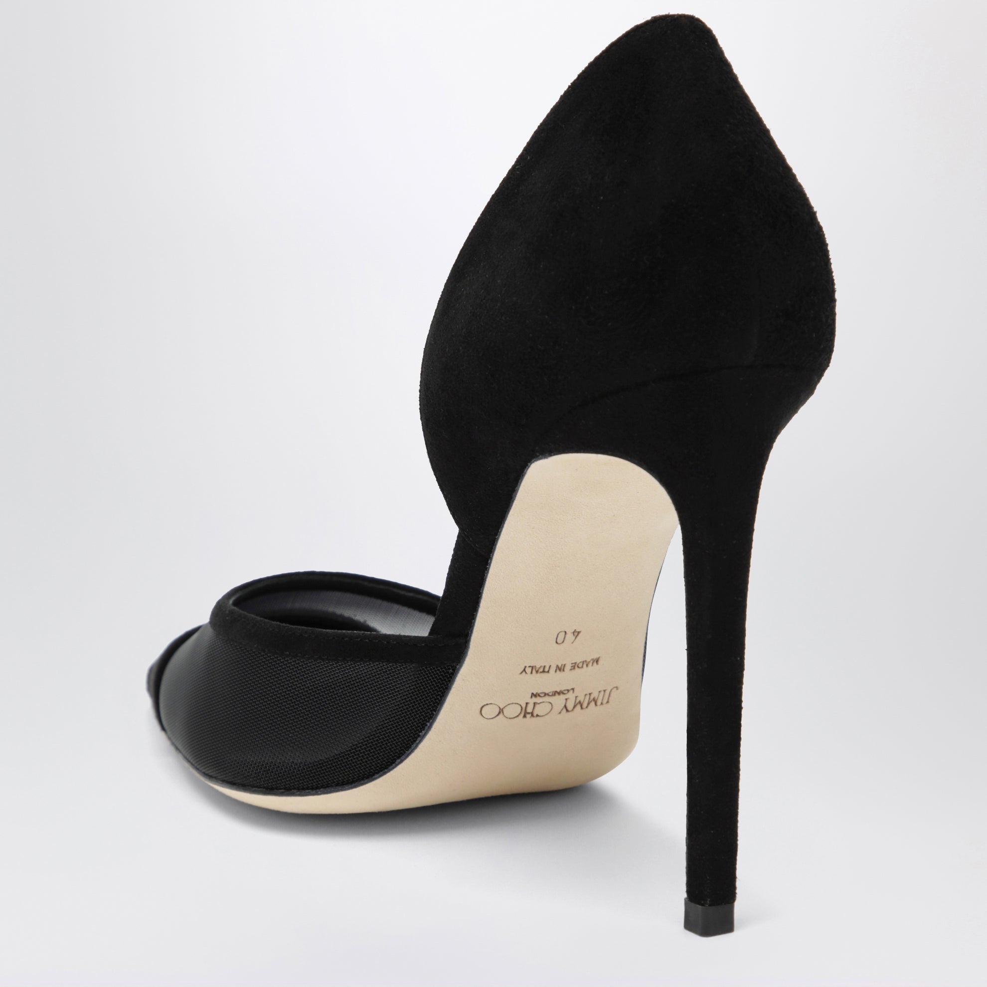 Brigitte 100 pumps in black suede and mesh
