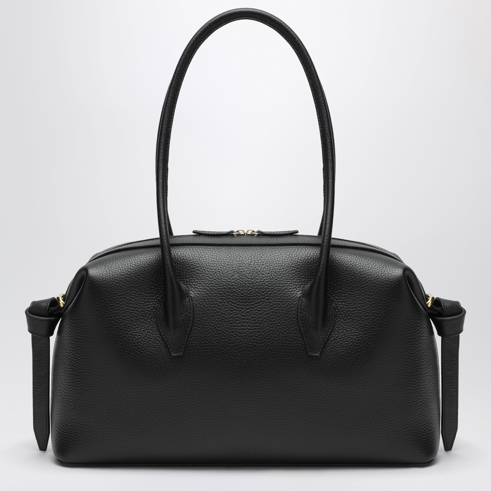 Brioche Duffle Bag in Black Pebble-Grained Leather