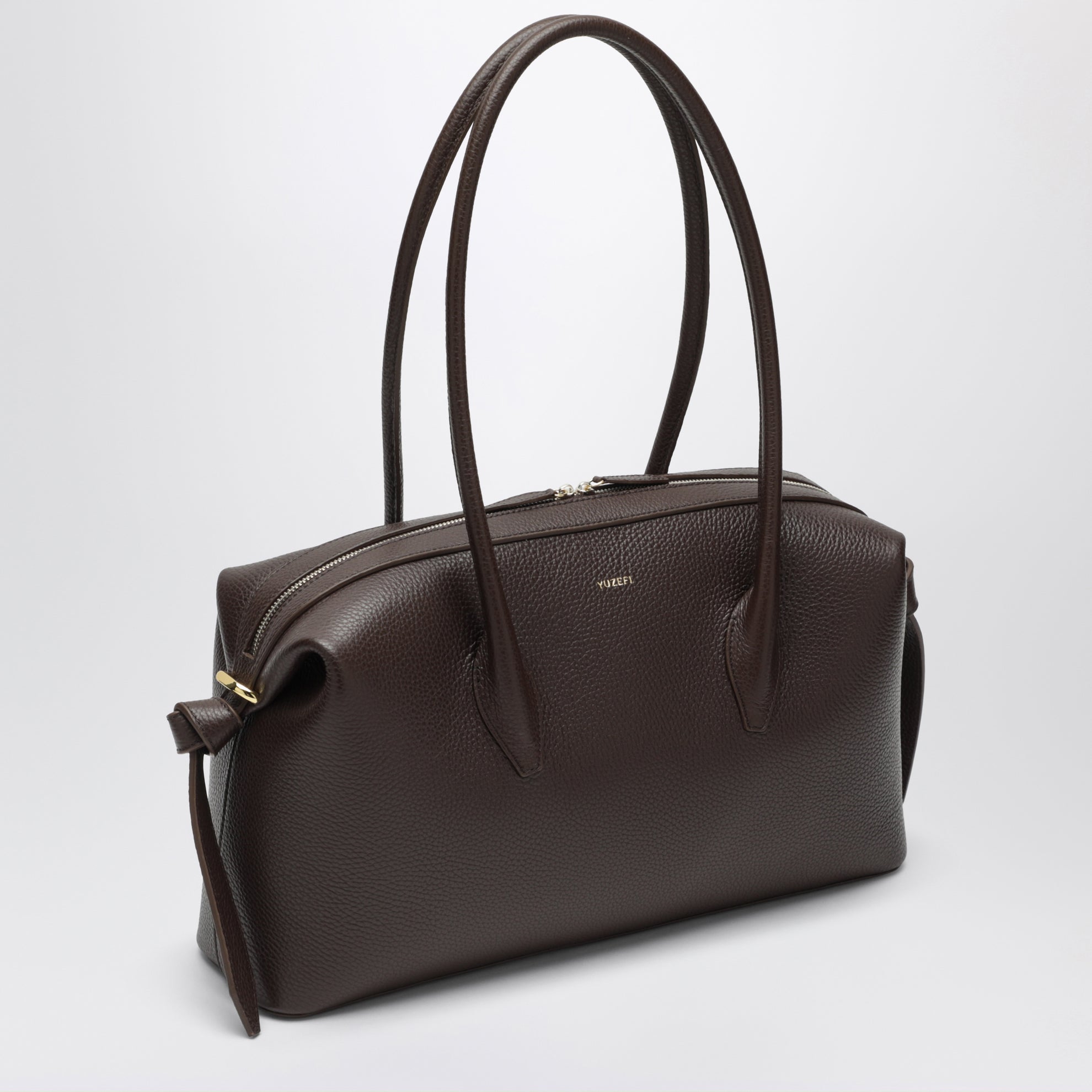 Brioche Duffle Bag in Espresso Pebble-Grained Leather