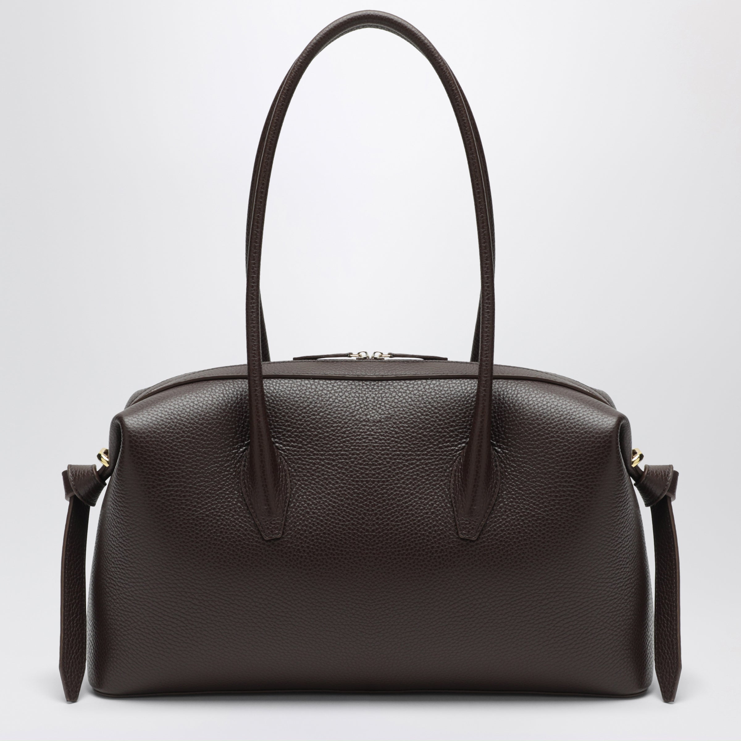 Yuzefi Brioche Duffle Bag in Espresso Pebble-Grained Leather